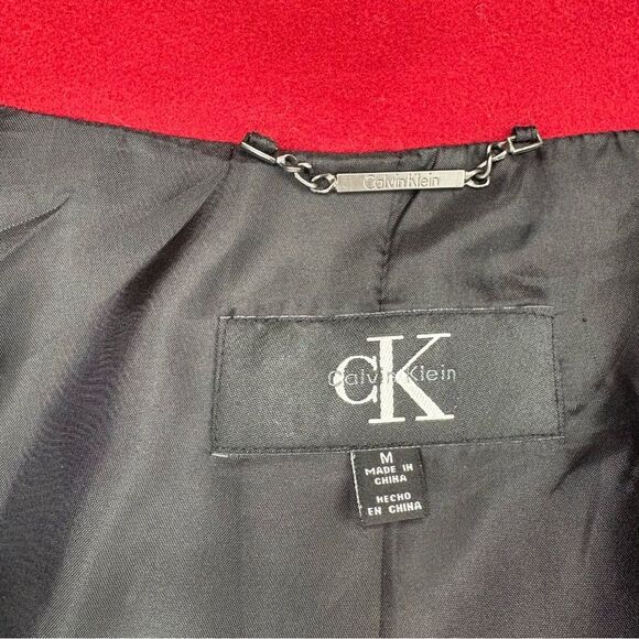 Calvin Klein Red Wool and Cashmere Coat with Zipper Front. Size M. Great Cond!! - Picture 9 of 15